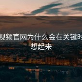 蘑菇视频官网为什么会在关键时候被想起来