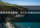 蘑菇视频电脑版：为什么半夜的你还在找它？