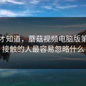用了才知道，蘑菇视频电脑版第一次接触的人最容易忽略什么