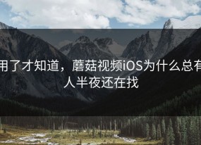 用了才知道，蘑菇视频iOS为什么总有人半夜还在找