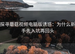 探寻蘑菇视频电脑版诱惑：为什么新手先入坑再回头
