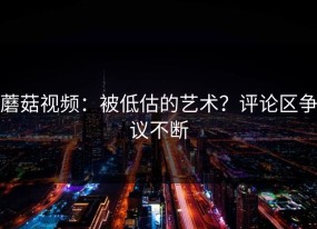 蘑菇视频：被低估的艺术？评论区争议不断