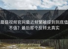 蘑菇视频官网最近频繁被提到到底值不值？最后那个反转太真实