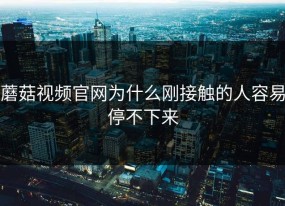 蘑菇视频官网为什么刚接触的人容易停不下来