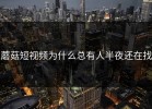 蘑菇短视频为什么总有人半夜还在找