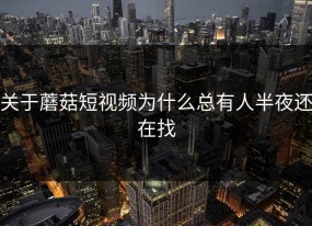 关于蘑菇短视频为什么总有人半夜还在找