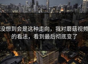 没想到会是这种走向，我对蘑菇视频的看法，看到最后彻底变了