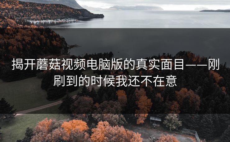 揭开蘑菇视频电脑版的真实面目——刚刷到的时候我还不在意