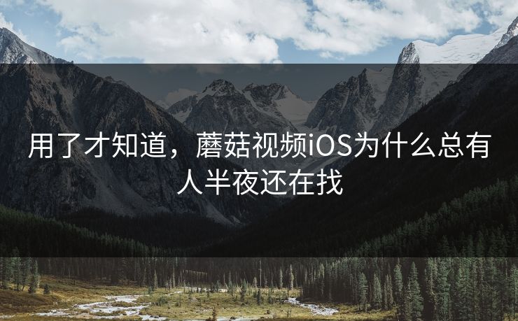 用了才知道，蘑菇视频iOS为什么总有人半夜还在找