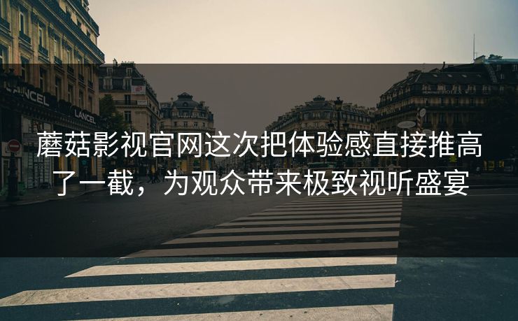 蘑菇影视官网这次把体验感直接推高了一截，为观众带来极致视听盛宴