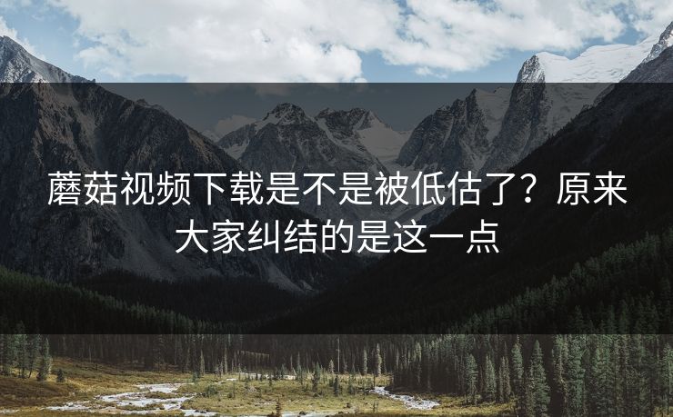 蘑菇视频下载是不是被低估了?原来大家纠结的是这一点 蘑菇视频下载是不是被低估了?原来大家纠结的是这一点